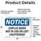 Signmission Unplug When Not In Use Or Left Unattended, 7 in W x Rectangle, Vinyl Decal OS-2PACK-NS-D-57-L-18779 - alternate 2
